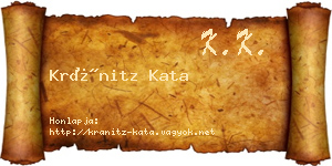 Kránitz Kata névjegykártya